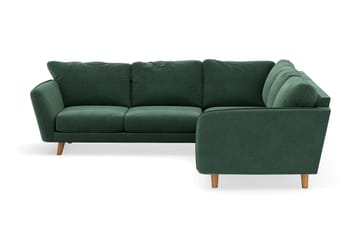 Trend Lyx 6-seters Vendbar L-formet Hjørnesofa i Fløyel - Mørkegrønn - Møbler - Sofaer - Hjørnesofaer
