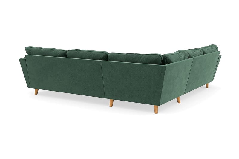 Trend Lyx 6-seters Vendbar L-formet Hjørnesofa i Fløyel - Mørkegrønn - Møbler - Sofaer - Hjørnesofaer