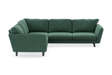 Trend Lyx 6-seters Vendbar L-formet Hjørnesofa i Fløyel - Mørkegrønn - Møbler - Sofaer - Hjørnesofaer
