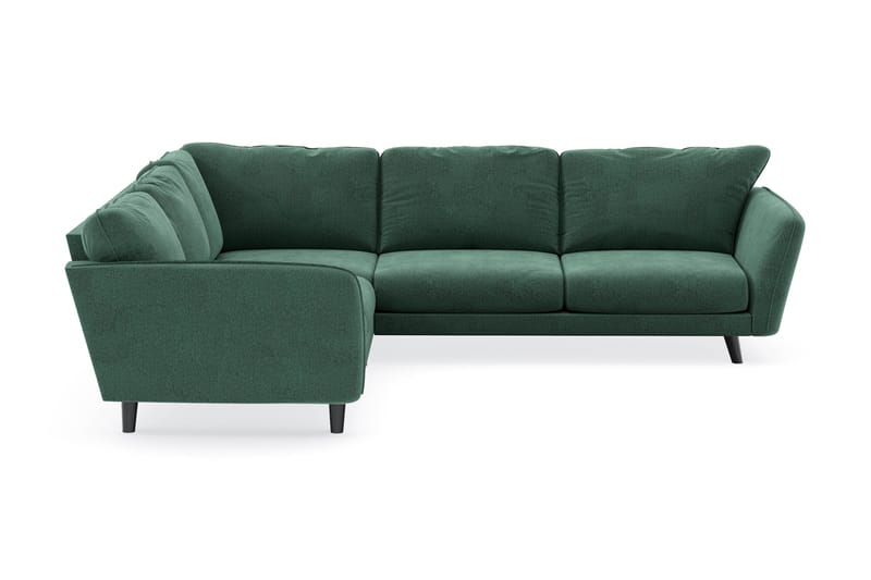 Trend Lyx 6-seters Vendbar L-formet Hjørnesofa i Fløyel - Mørkegrønn - Møbler - Sofaer - Hjørnesofaer