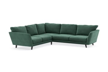 Trend Lyx 6-seters Vendbar L-formet Hjørnesofa i Fløyel - Mørkegrønn - Møbler - Sofaer - Hjørnesofaer