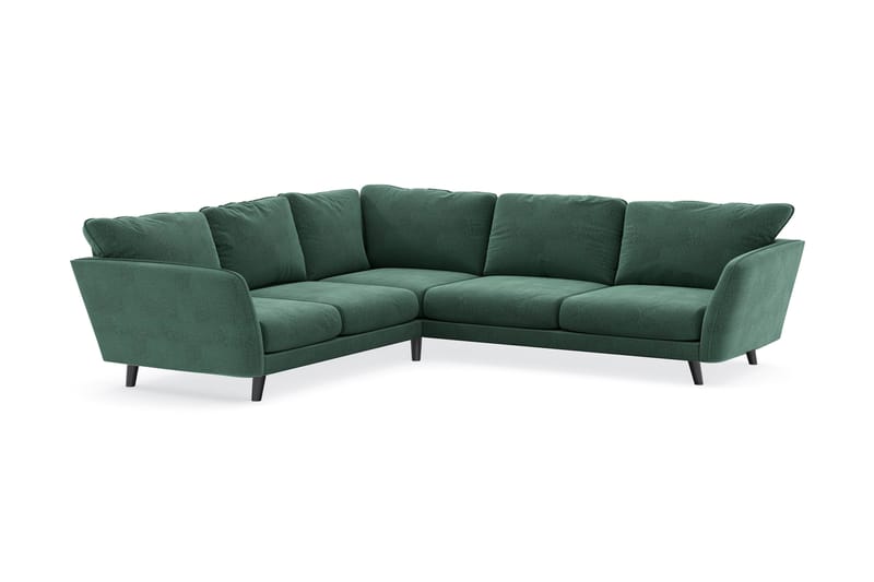 Trend Lyx 6-seters Vendbar L-formet Hjørnesofa i Fløyel - Mørkegrønn - Møbler - Sofaer - Hjørnesofaer