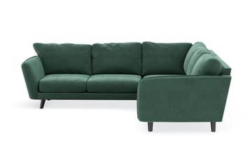 Trend Lyx 6-seters Vendbar L-formet Hjørnesofa i Fløyel - Mørkegrønn - Møbler - Sofaer - Hjørnesofaer