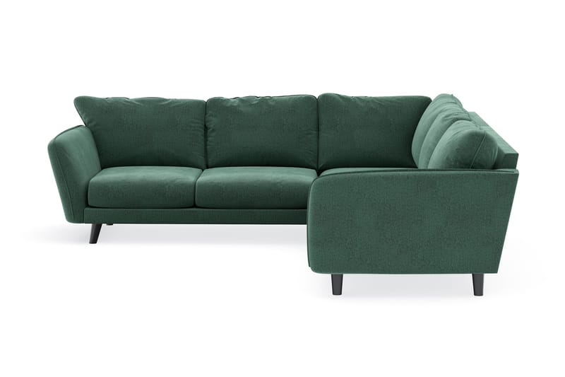 Trend Lyx 6-seters Vendbar L-formet Hjørnesofa i Fløyel - Mørkegrønn - Møbler - Sofaer - Hjørnesofaer