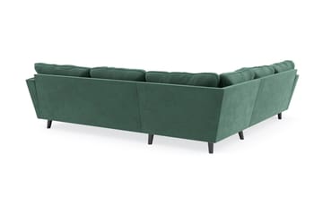 Trend Lyx 6-seters Vendbar L-formet Hjørnesofa i Fløyel - Mørkegrønn - Møbler - Sofaer - Hjørnesofaer