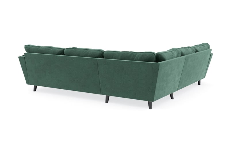 Trend Lyx 6-seters Vendbar L-formet Hjørnesofa i Fløyel - Mørkegrønn - Møbler - Sofaer - Hjørnesofaer