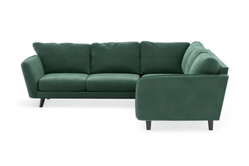 Trend Lyx 6-seters Vendbar L-formet Hjørnesofa i Fløyel - Mørkegrønn - Møbler - Sofaer - Hjørnesofaer