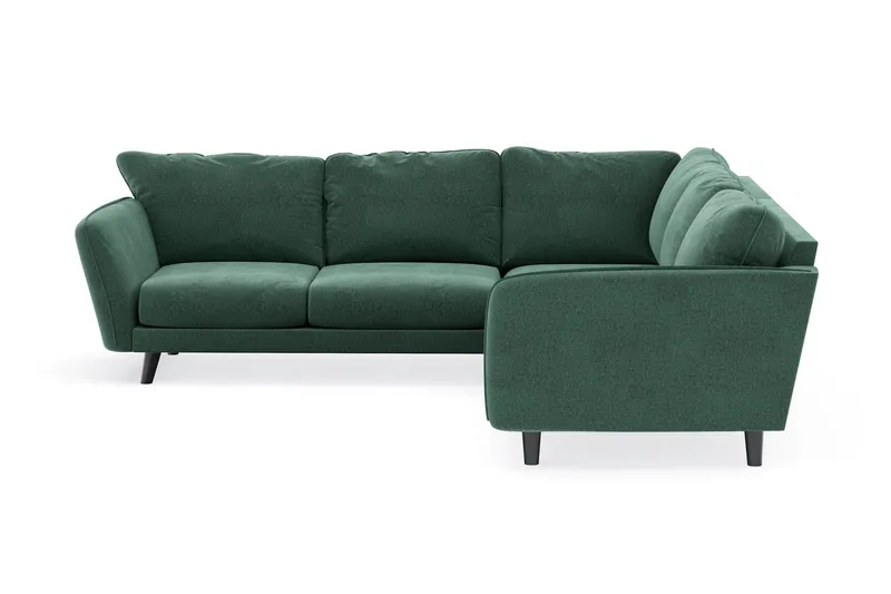Trend Lyx 6-seters Vendbar L-formet Hjørnesofa i Fløyel - Mørkegrønn - Møbler - Sofaer - Hjørnesofaer