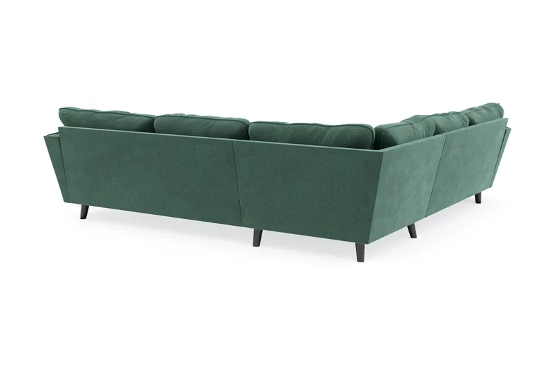 Trend Lyx 6-seters Vendbar L-formet Hjørnesofa i Fløyel - Mørkegrønn - Møbler - Sofaer - Hjørnesofaer