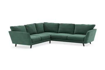Trend Lyx 6-seters Vendbar L-formet Hjørnesofa i Fløyel - Mørkegrønn - Møbler - Sofaer - Hjørnesofaer