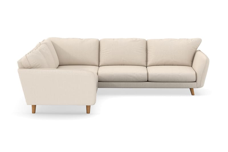 Trend Lyx 6-seters Vendbar L-formet Hjørnesofa i Manchester - Beige - Møbler - Sofaer - Hjørnesofaer