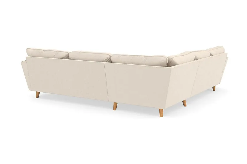 Trend Lyx 6-seters Vendbar L-formet Hjørnesofa i Manchester - Beige - Møbler - Sofaer - Hjørnesofaer