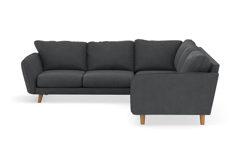 Trend Lyx 6-seters Vendbar L-formet Hjørnesofa i Manchester - Mørk grå - Møbler - Sofaer - Hjørnesofaer