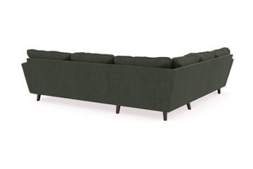 Trend Lyx 6-seters Vendbar L-formet Hjørnesofa i Manchester - Mørkegrønn - Møbler - Sofaer - Hjørnesofaer