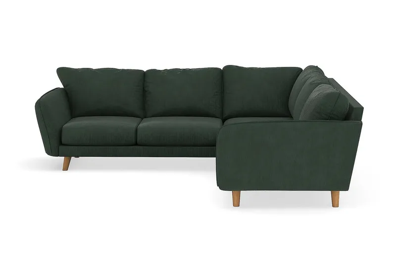 Trend Lyx 6-seters Vendbar L-formet Hjørnesofa i Manchester, Mørkegrønn