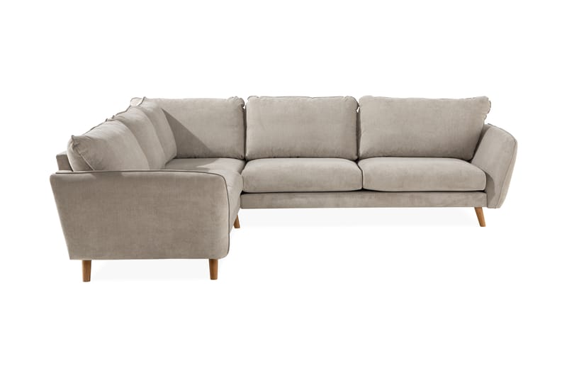 Trend Lyx 6-seters Vendbar L-formet Hjørnesofa i Stoff - Beige - Møbler - Sofaer - Hjørnesofaer