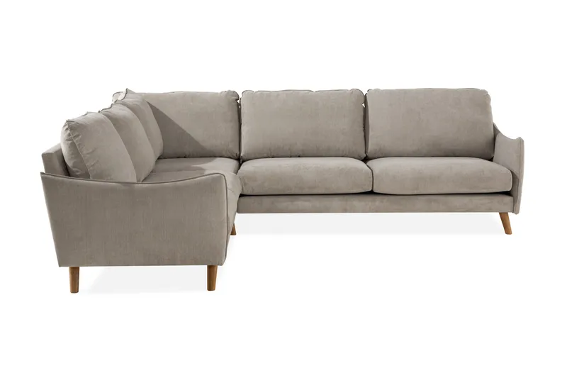 Trend Lyx 6-seters Vendbar L-formet Hjørnesofa i Stoff - Beige - Møbler - Sofaer - Hjørnesofaer