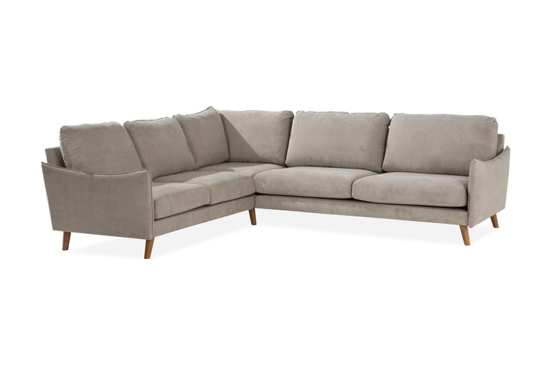 Trend Lyx 6-seters Vendbar L-formet Hjørnesofa i Stoff - Beige - Møbler - Sofaer - Hjørnesofaer
