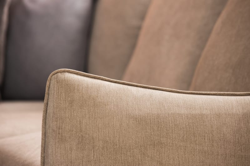 Trend Lyx 6-seters Vendbar L-formet Hjørnesofa i Stoff - Beige - Møbler - Sofaer - Hjørnesofaer