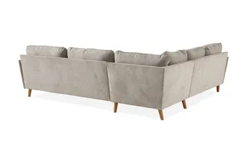 Trend Lyx 6-seters Vendbar L-formet Hjørnesofa i Stoff - Beige - Møbler - Sofaer - Hjørnesofaer