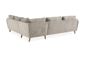 Trend Lyx 6-seters Vendbar L-formet Hjørnesofa i Stoff - Beige - Møbler - Sofaer - Hjørnesofaer
