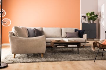 Trend Lyx 6-seters Vendbar L-formet Hjørnesofa i Stoff - Beige - Møbler - Sofaer - Hjørnesofaer