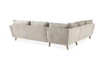 Trend Lyx 6-seters Vendbar L-formet Hjørnesofa i Stoff - Beige - Møbler - Sofaer - Hjørnesofaer