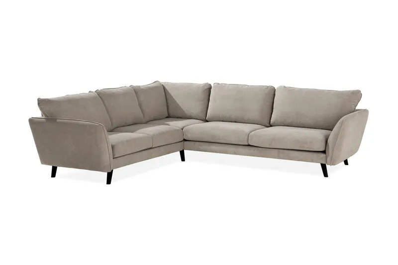 Trend Lyx 6-seters Vendbar L-formet Hjørnesofa i Stoff - Beige - Møbler - Sofaer - Hjørnesofaer