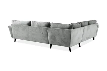 Trend Lyx 6-seters Vendbar L-formet Hjørnesofa i Stoff - Grå - Møbler - Sofaer - Hjørnesofaer