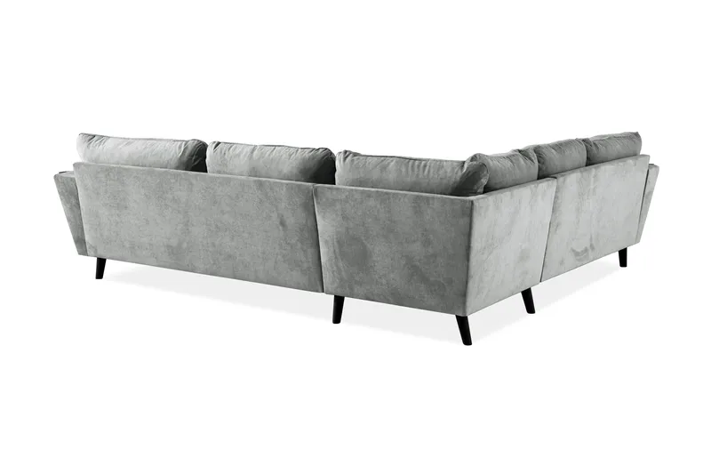Trend Lyx 6-seters Vendbar L-formet Hjørnesofa i Stoff - Grå - Møbler - Sofaer - Hjørnesofaer
