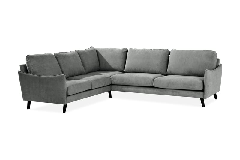 Trend Lyx 6-seters Vendbar L-formet Hjørnesofa i Stoff - Grå - Møbler - Sofaer - Hjørnesofaer