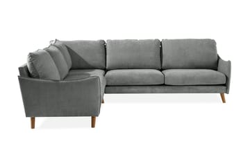 Trend Lyx 6-seters Vendbar L-formet Hjørnesofa i Stoff - Grå - Møbler - Sofaer - Hjørnesofaer