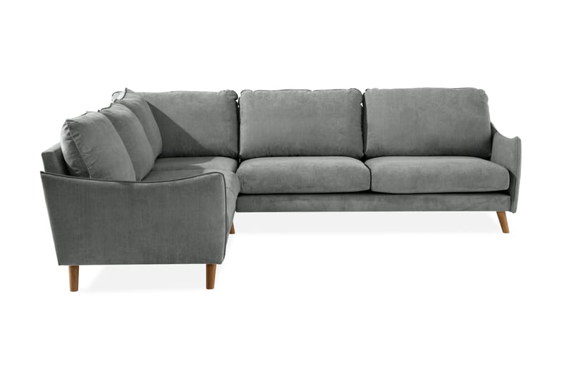 Trend Lyx 6-seters Vendbar L-formet Hjørnesofa i Stoff - Grå - Møbler - Sofaer - Hjørnesofaer