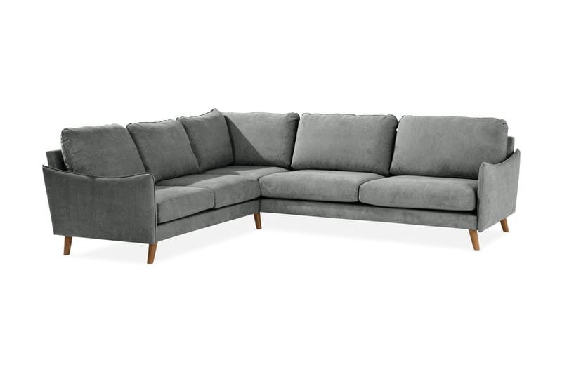 Trend Lyx 6-seters Vendbar L-formet Hjørnesofa i Stoff - Grå - Møbler - Sofaer - Hjørnesofaer