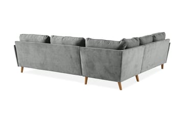 Trend Lyx 6-seters Vendbar L-formet Hjørnesofa i Stoff - Grå - Møbler - Sofaer - Hjørnesofaer