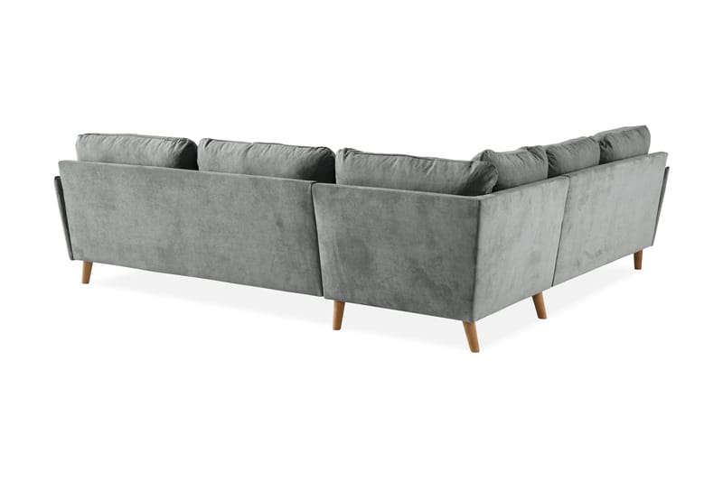 Trend Lyx 6-seters Vendbar L-formet Hjørnesofa i Stoff - Grå - Møbler - Sofaer - Hjørnesofaer