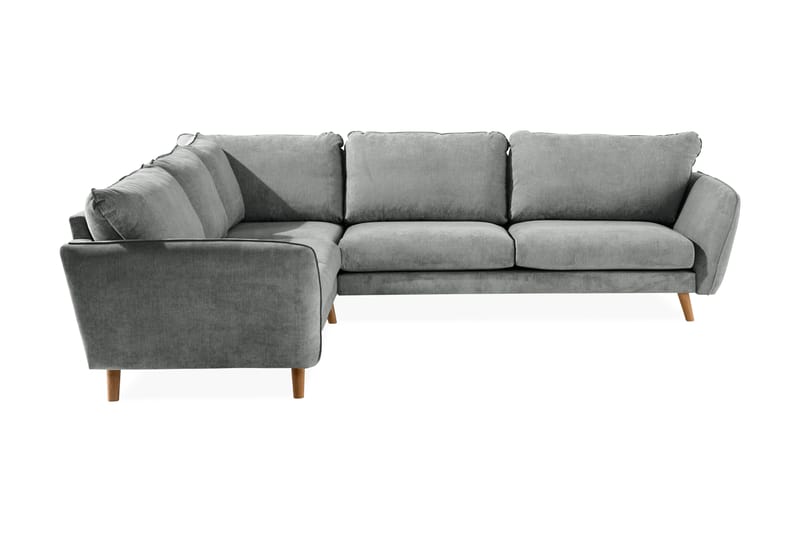 Trend Lyx 6-seters Vendbar L-formet Hjørnesofa i Stoff - Grå - Møbler - Sofaer - Hjørnesofaer