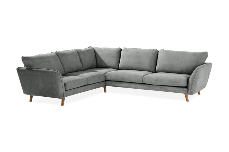 Trend Lyx 6-seters Vendbar L-formet Hjørnesofa i Stoff - Grå - Møbler - Sofaer - Hjørnesofaer