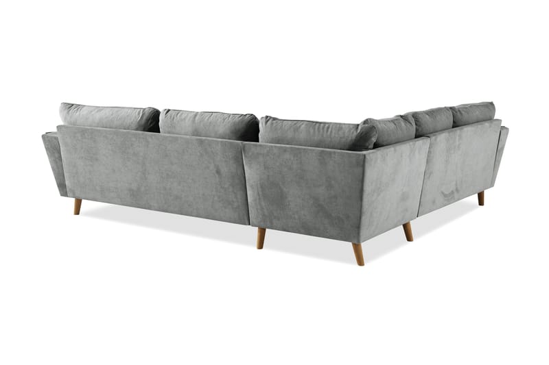 Trend Lyx 6-seters Vendbar L-formet Hjørnesofa i Stoff - Grå - Møbler - Sofaer - Hjørnesofaer