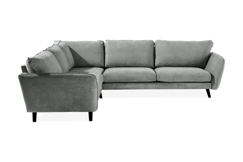Trend Lyx 6-seters Vendbar L-formet Hjørnesofa i Stoff - Grå - Møbler - Sofaer - Hjørnesofaer