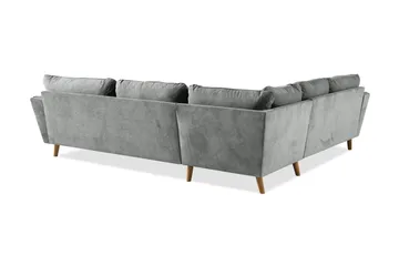 Trend Lyx 6-seters Vendbar L-formet Hjørnesofa i Stoff - Grå - Møbler - Sofaer - Hjørnesofaer