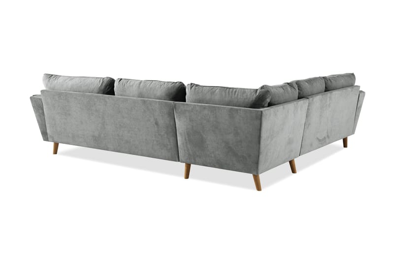 Trend Lyx 6-seters Vendbar L-formet Hjørnesofa i Stoff - Grå - Møbler - Sofaer - Hjørnesofaer