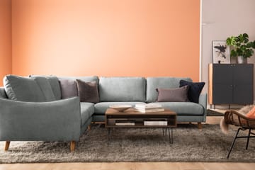 Trend Lyx 6-seters Vendbar L-formet Hjørnesofa i Stoff - Grå - Møbler - Sofaer - Hjørnesofaer