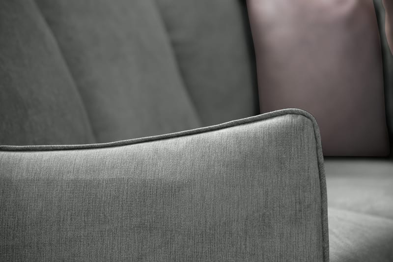 Trend Lyx 6-seters Vendbar L-formet Hjørnesofa i Stoff - Grå - Møbler - Sofaer - Hjørnesofaer