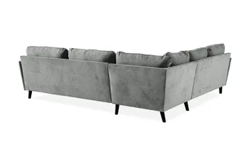 Trend Lyx 6-seters Vendbar L-formet Hjørnesofa i Stoff - Grå - Møbler - Sofaer - Hjørnesofaer
