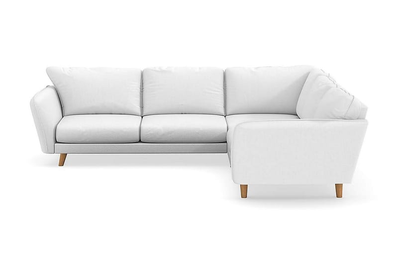 Trend Lyx 6-seters Vendbar L-formet Hjørnesofa i Stoff - Hvit - Møbler - Sofaer - Hjørnesofaer