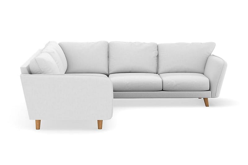 Trend Lyx 6-seters Vendbar L-formet Hjørnesofa i Stoff - Hvit - Møbler - Sofaer - Hjørnesofaer