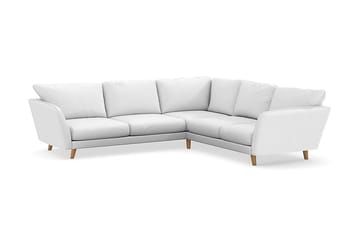 Trend Lyx 6-seters Vendbar L-formet Hjørnesofa i Stoff - Hvit - Møbler - Sofaer - Hjørnesofaer