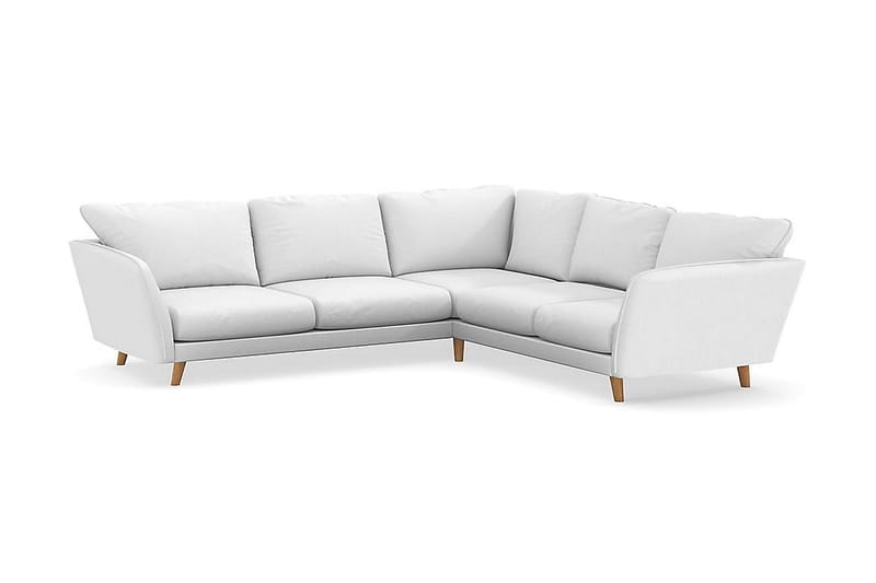 Trend Lyx 6-seters Vendbar L-formet Hjørnesofa i Stoff - Hvit - Møbler - Sofaer - Hjørnesofaer