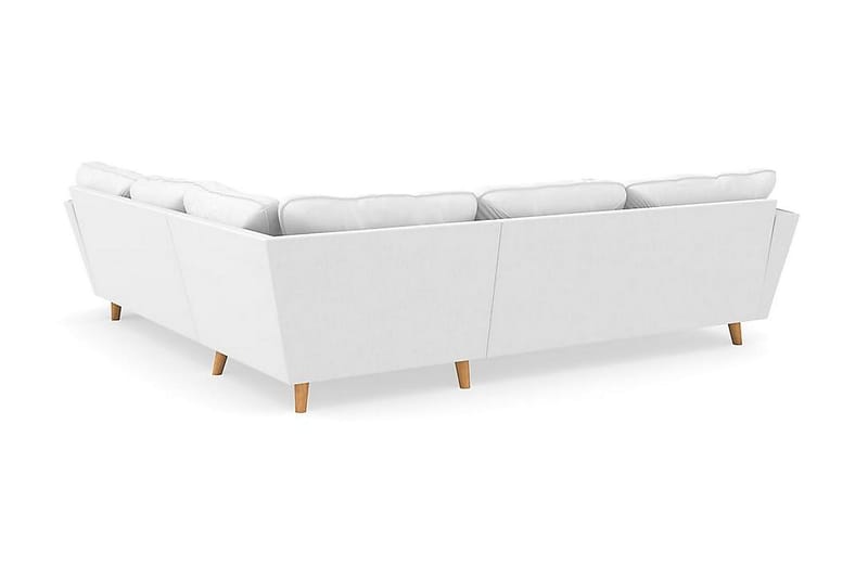 Trend Lyx 6-seters Vendbar L-formet Hjørnesofa i Stoff - Hvit - Møbler - Sofaer - Hjørnesofaer